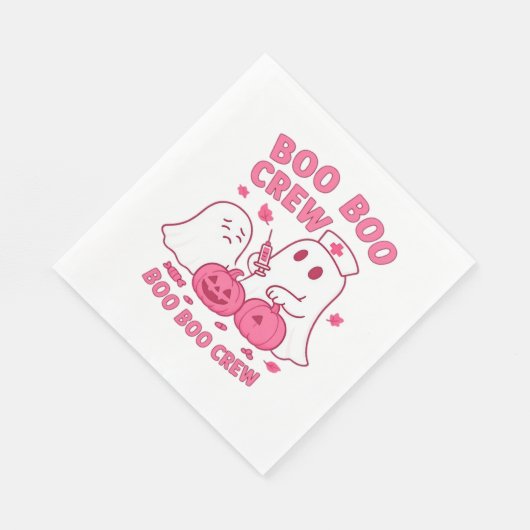 Boo Boo Crew Nurse Funny Halloween Ghost Nurse Gir Serviette (Ecke)