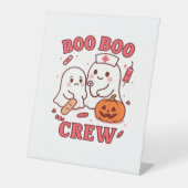 Boo Boo Crew Nurse Funny Halloween Ghost Nurse Gir Sockelschild (Vorderseite)