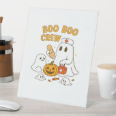 Boo Boo Crew Nurse Funny Halloween Ghost Nurse Gir Sockelschild (In Situ)