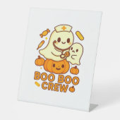 Boo Boo Crew Nurse Funny Halloween Ghost Nurse Gir Sockelschild (Vorderseite)