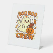 Boo Boo Crew Nurse Funny Halloween Ghost Nurse Gir Sockelschild (Vorderseite)