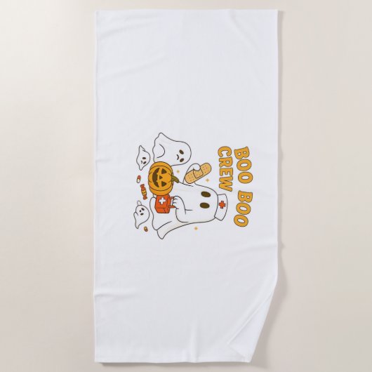 Boo Boo Crew Nurse Funny Halloween Ghost Nurse Gir Strandtuch (Vorderseite)