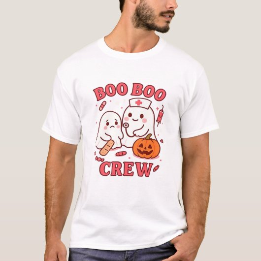 Boo Boo Crew Nurse Funny Halloween Ghost Nurse Gir T-Shirt (Vorderseite)
