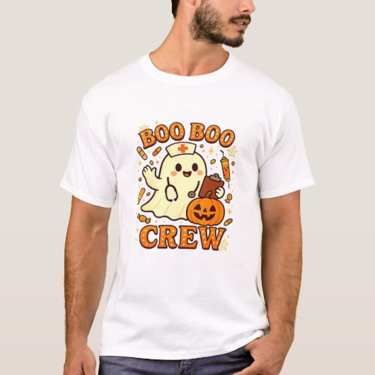 Boo Boo Crew Nurse Funny Halloween Ghost Nurse Gir T-Shirt (Vorderseite)
