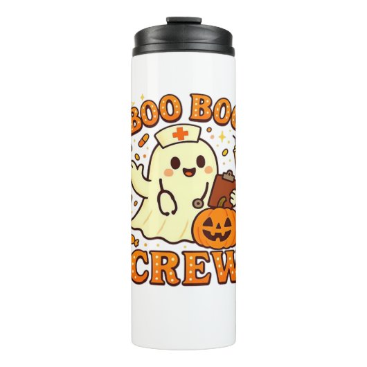 Boo Boo Crew Nurse Funny Halloween Ghost Nurse Gir Thermosbecher (Vorderseite)