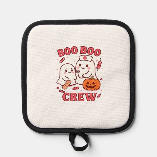 Boo Boo Crew Nurse Funny Halloween Ghost Nurse Gir Topflappen (Vorderseite)
