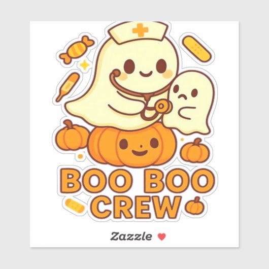 Boo Boo Crew Nurse Ghost Classic T - Shirt Aufkleber (Blatt)