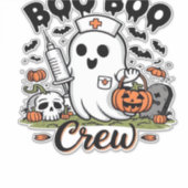 Boo Boo Crew Nurse Ghost Classic T-Shirt Aufkleber (Vorderseite)