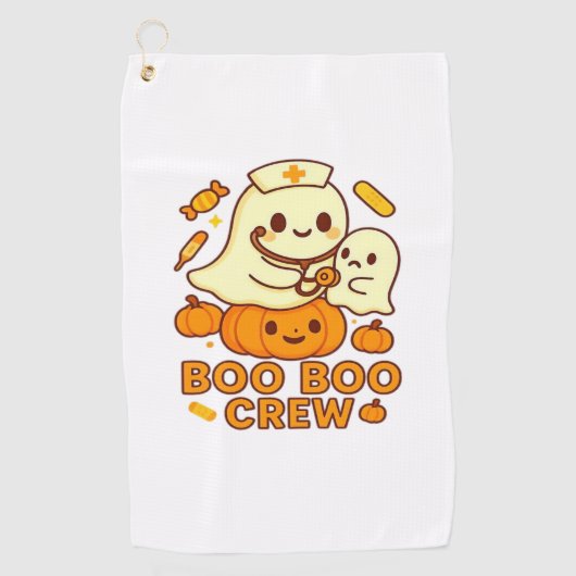 Boo Boo Crew Nurse Ghost Classic T - Shirt Golfhandtuch (Vorderseite)