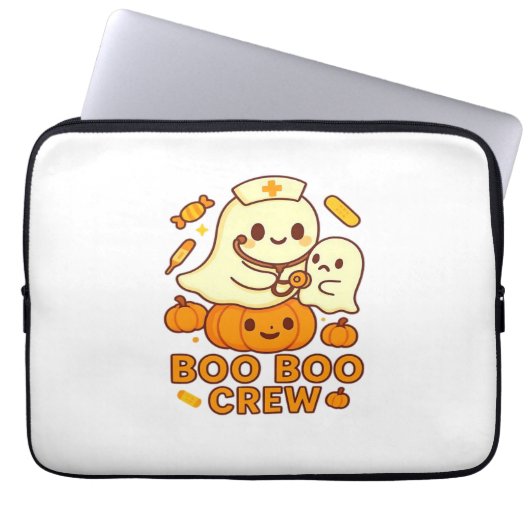Boo Boo Crew Nurse Ghost Classic T - Shirt Laptopschutzhülle (Vorderseite)