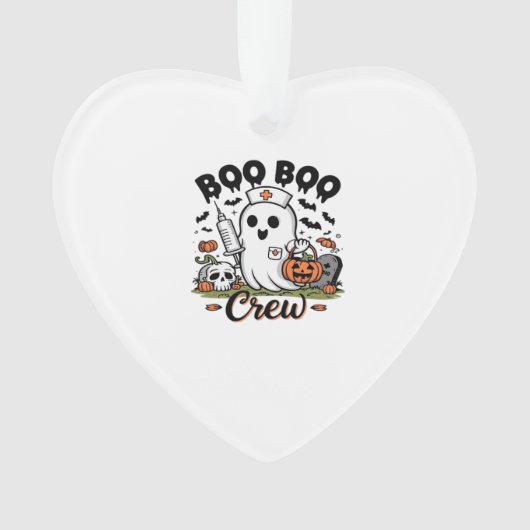 Boo Boo Crew Nurse Ghost Classic T-Shirt Ornament (Vorderseite)