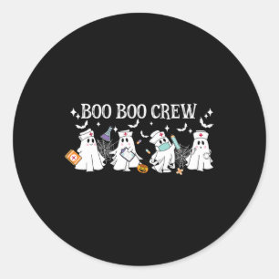 Boo Boo Crew Nurse Ghost Funny Halloween Runder Aufkleber