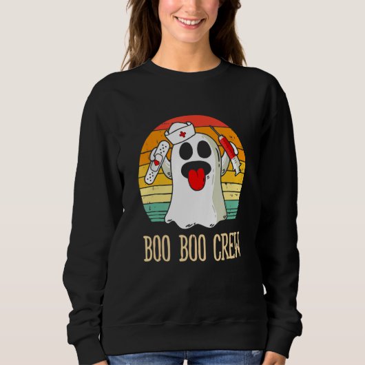 Boo Boo Crew Nurse Ghost  Halloween Costume 11 Sweatshirt (Vorderseite)