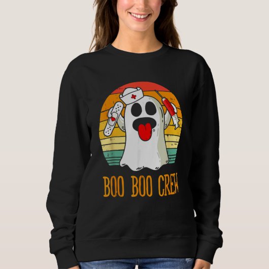 Boo Boo Crew Nurse Ghost Halloween Costume 1 Sweatshirt (Vorderseite)