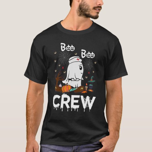 Boo Boo Crew Nurse Ghost Halloween Kostüm T-Shirt (Vorderseite)