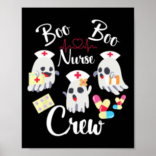Boo Boo Crew Nurse Ghost Kostüm Funny Halloween G Poster