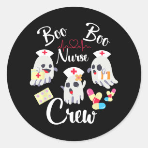 Boo Boo Crew Nurse Ghost Kostüm Funny Halloween G Runder Aufkleber