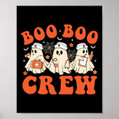Boo Boo Crew Nurse Ghost Scrub Top Nursing Hallowe Poster (Vorne)
