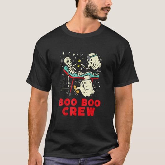 Boo Boo Crew Nurse Ghost & Skeleton  Halloween T-Shirt (Vorderseite)