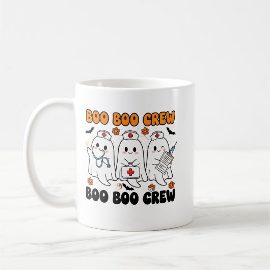Boo Boo Crew Nurse Halloween Frauennahrung Kaffeetasse (Links)