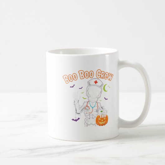 Boo Boo Crew Nurse Halloween Funny Skelton Nurse H Kaffeetasse (Rechts)