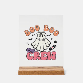 Boo Boo Crew Nurse Halloween Ghost Funny Classic T Acrylschild