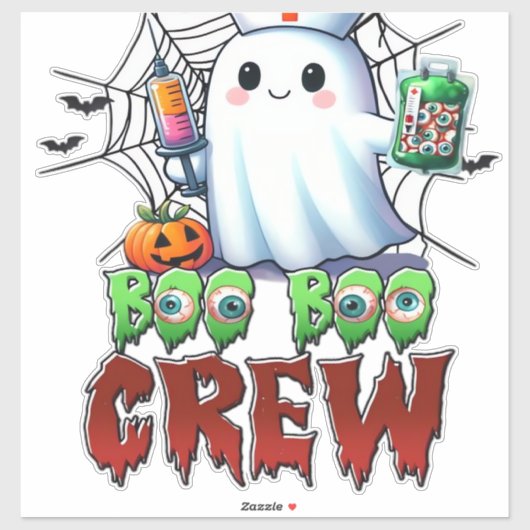 Boo Boo Crew Nurse Halloween Ghost Funny Classic T Aufkleber (Blatt)