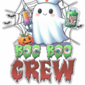 Boo Boo Crew Nurse Halloween Ghost Funny Classic T Aufkleber (Vorderseite)