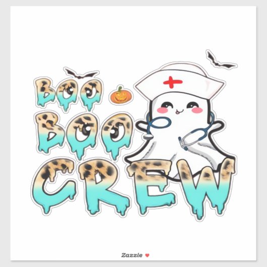 Boo Boo Crew Nurse Halloween Ghost Funny Classic T Aufkleber (Blatt)