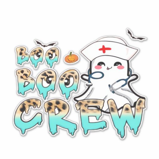 Boo Boo Crew Nurse Halloween Ghost Funny Classic T Aufkleber (Vorderseite)