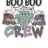 Boo Boo Crew Nurse Halloween Ghost Funny Classic T Aufkleber (Vorderseite)