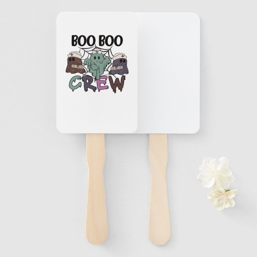 Boo Boo Crew Nurse Halloween Ghost Funny Classic T Fächer (Vorne und Hinten)