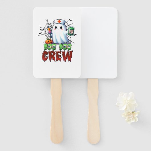Boo Boo Crew Nurse Halloween Ghost Funny Classic T Fächer (Vorne und Hinten)