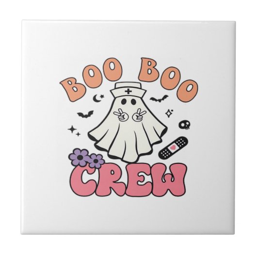 Boo Boo Crew Nurse Halloween Ghost Funny Classic T Fliese (Vorderseite)