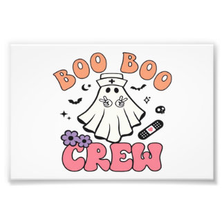 Boo Boo Crew Nurse Halloween Ghost Funny Classic T Fotodruck
