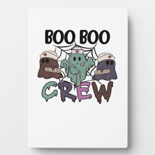 Boo Boo Crew Nurse Halloween Ghost Funny Classic T Fotoplatte (Vorderseite)