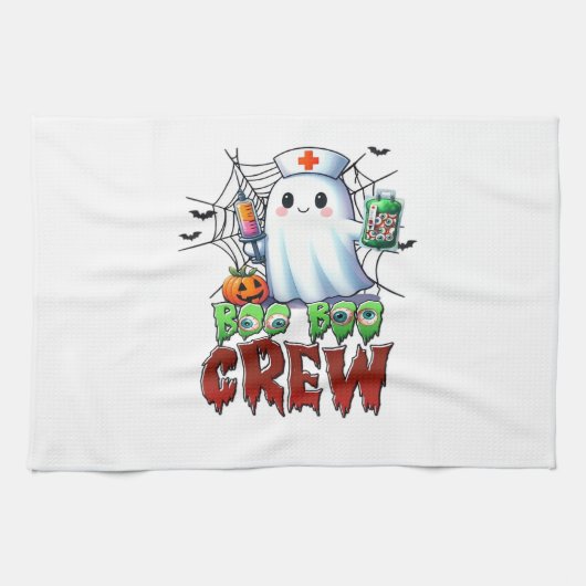 Boo Boo Crew Nurse Halloween Ghost Funny Classic T Geschirrtuch (Horizontal)