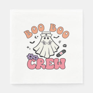 Boo Boo Crew Nurse Halloween Ghost Funny Classic T Serviette
