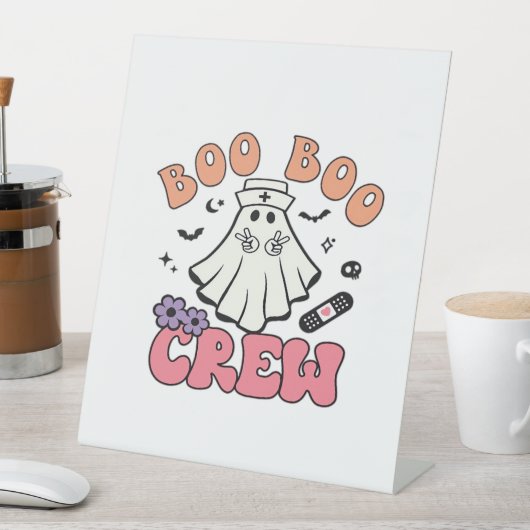 Boo Boo Crew Nurse Halloween Ghost Funny Classic T Sockelschild (In Situ)