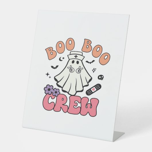 Boo Boo Crew Nurse Halloween Ghost Funny Classic T Sockelschild (Vorderseite)