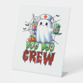 Boo Boo Crew Nurse Halloween Ghost Funny Classic T Sockelschild (Vorderseite)