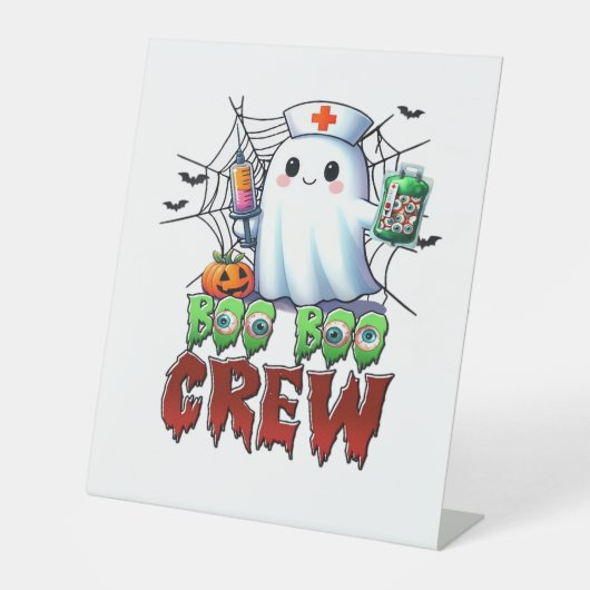 Boo Boo Crew Nurse Halloween Ghost Funny Classic T Sockelschild (Vorderseite)