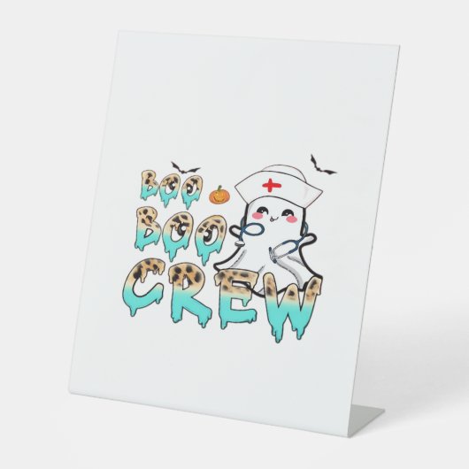 Boo Boo Crew Nurse Halloween Ghost Funny Classic T Sockelschild (Vorderseite)