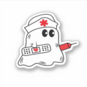 Boo Boo Crew Nurse Halloween Ghost Funny Oversifie Aufkleber (Vorderseite)