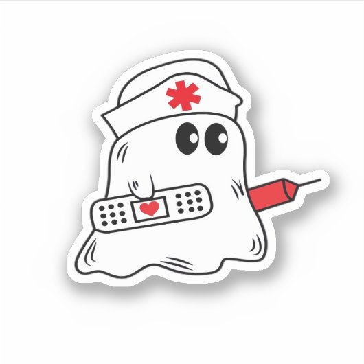 Boo Boo Crew Nurse Halloween Ghost Funny Oversifie Aufkleber (Vorderseite)