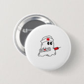 Boo Boo Crew Nurse Halloween Ghost Funny Oversifie Button (Vorne & Hinten)