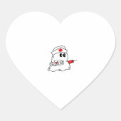 Boo Boo Crew Nurse Halloween Ghost Funny Oversifie Herz-Aufkleber (Vorderseite)