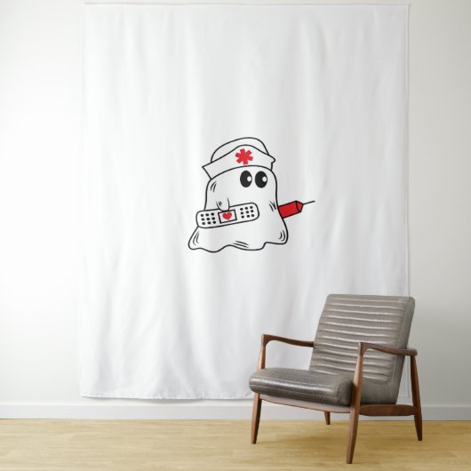 Boo Boo Crew Nurse Halloween Ghost Funny Oversifie Wandteppich (Beispiel)