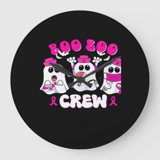 Boo Boo Crew Nurse Halloween Kostüm Ghost Breast Große Wanduhr (Vorderseite)