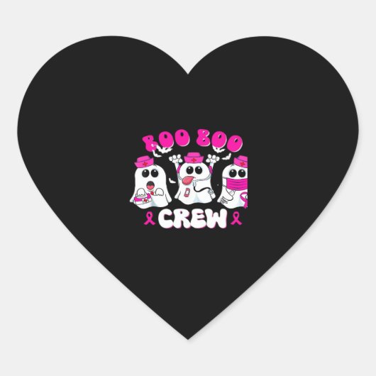 Boo Boo Crew Nurse Halloween Kostüm Ghost Breast Herz-Aufkleber (Vorderseite)